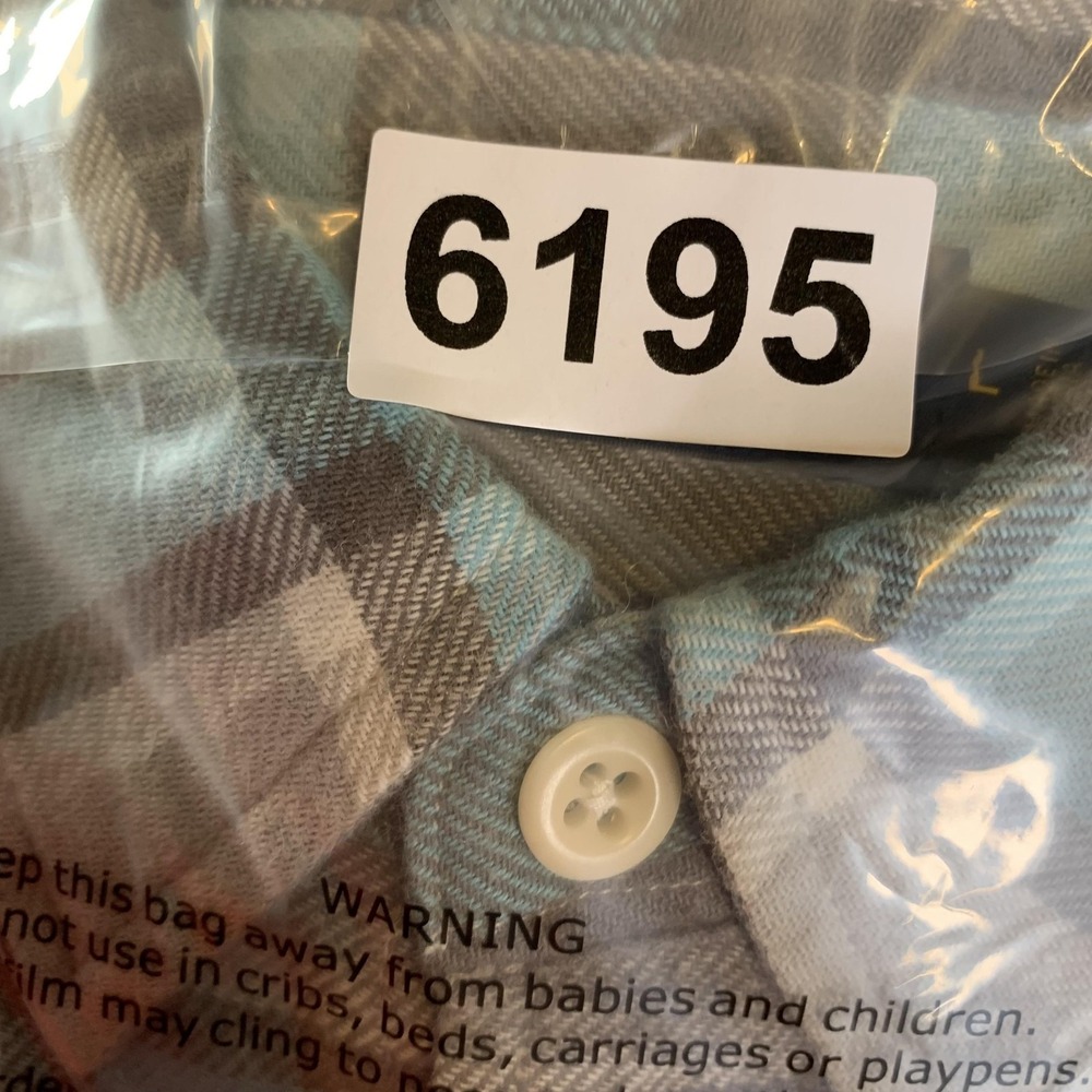 Polo Ralph Lauren Shirt Womens L Gray Blue Plaid Flannel Long Sleeve 2 Pockets - Picture 12 of 12